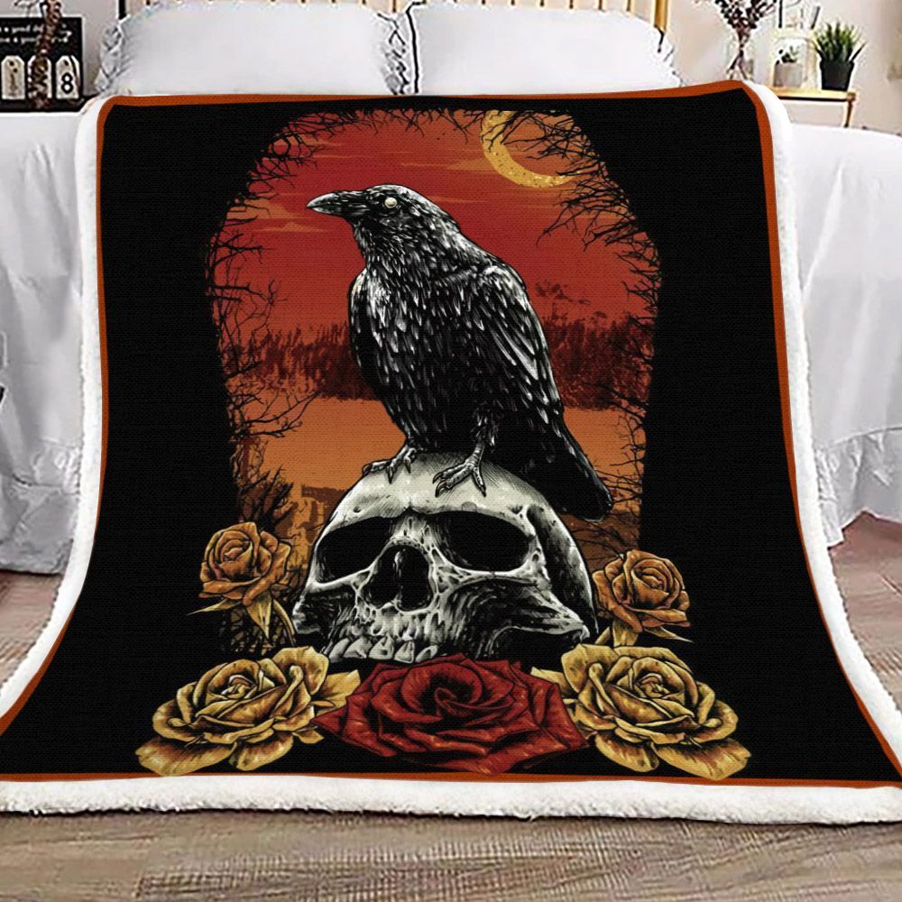 Skull Sherpa Fleece Blanket