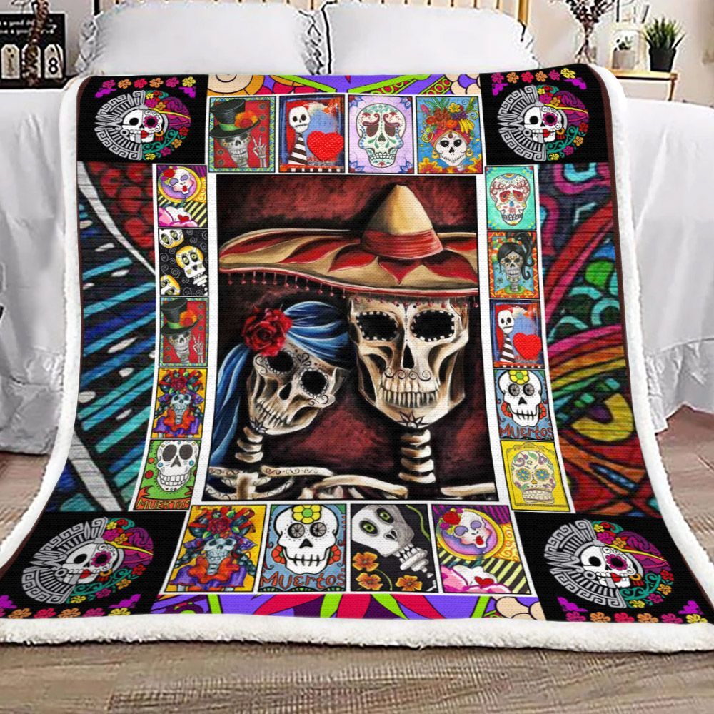 Skull Sherpa Fleece Blanket