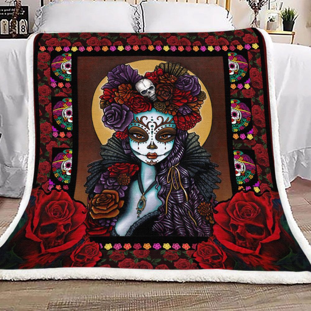 Skull Sherpa Fleece Blanket