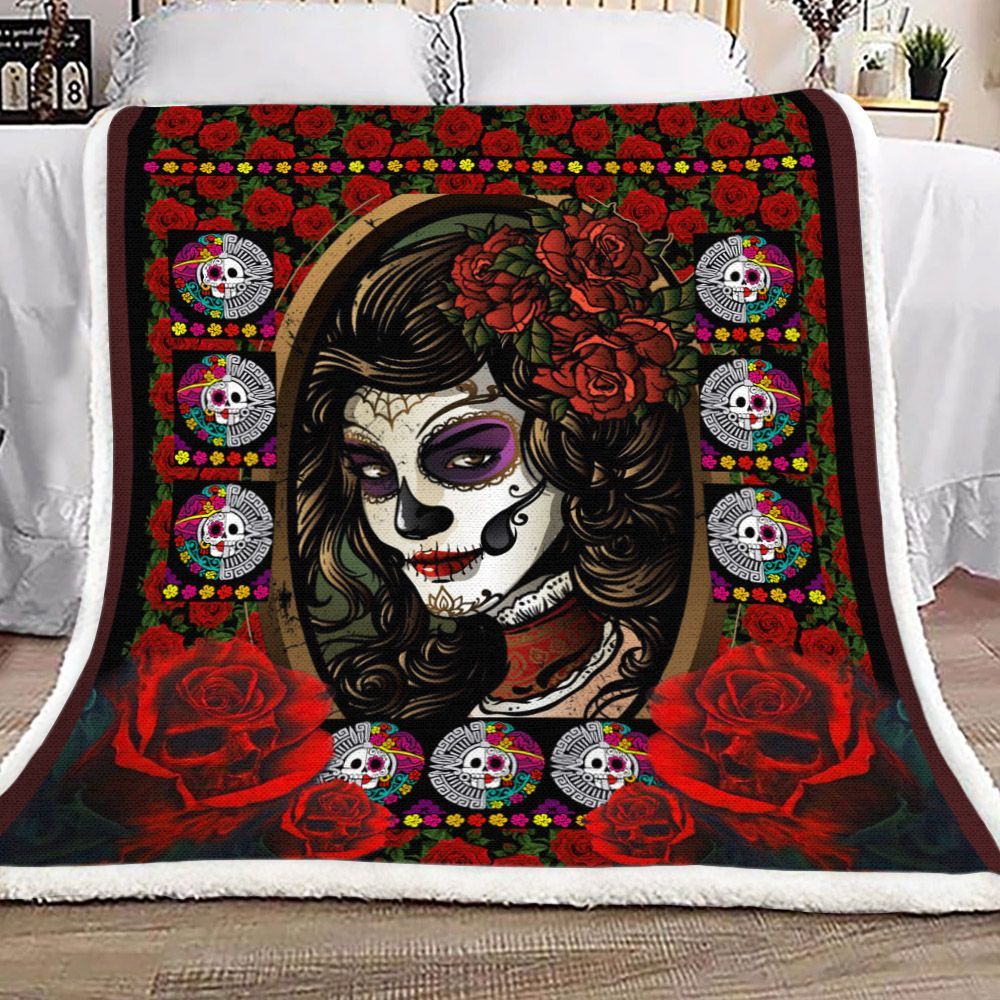 Skull Sherpa Fleece Blanket