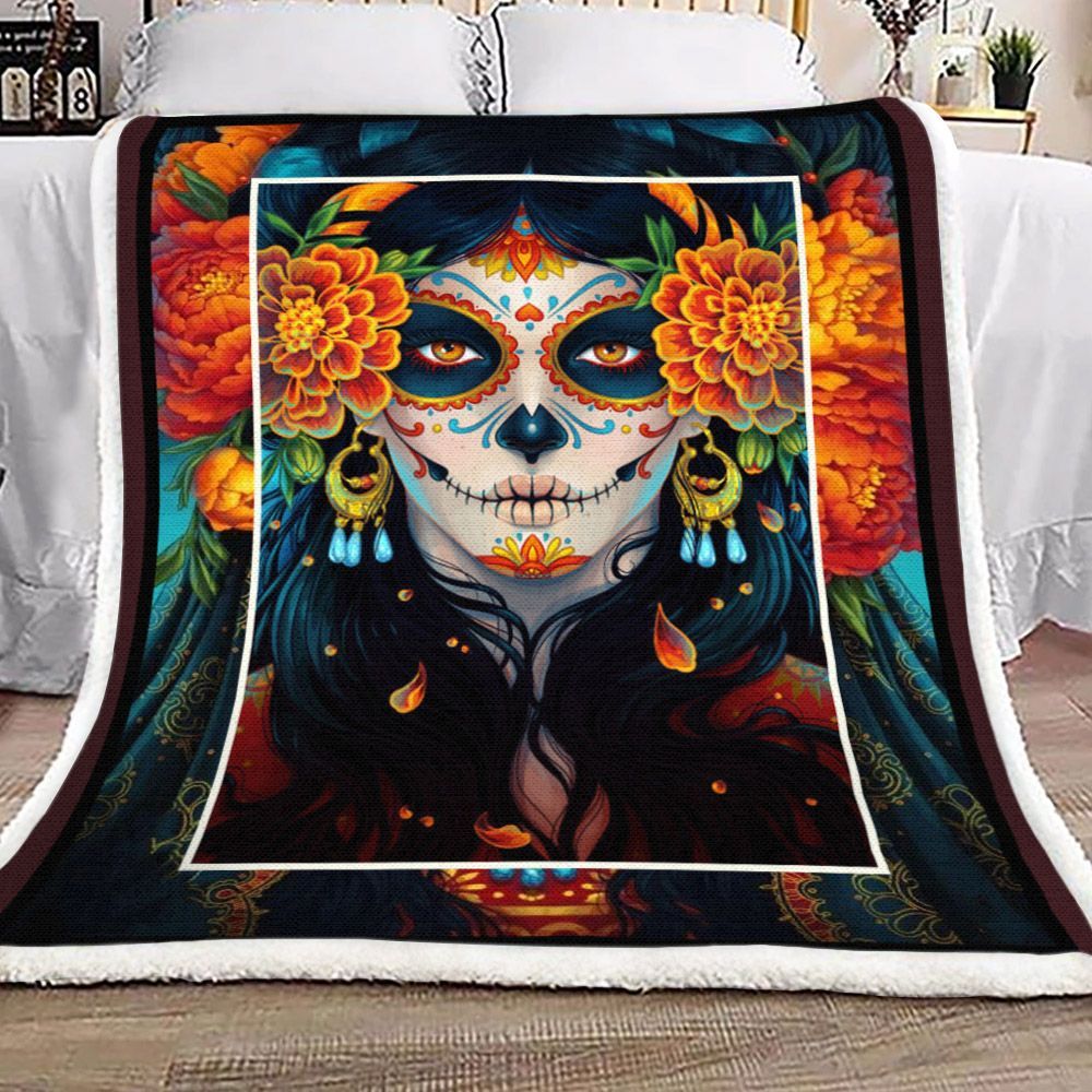 Skull Sherpa Fleece Blanket