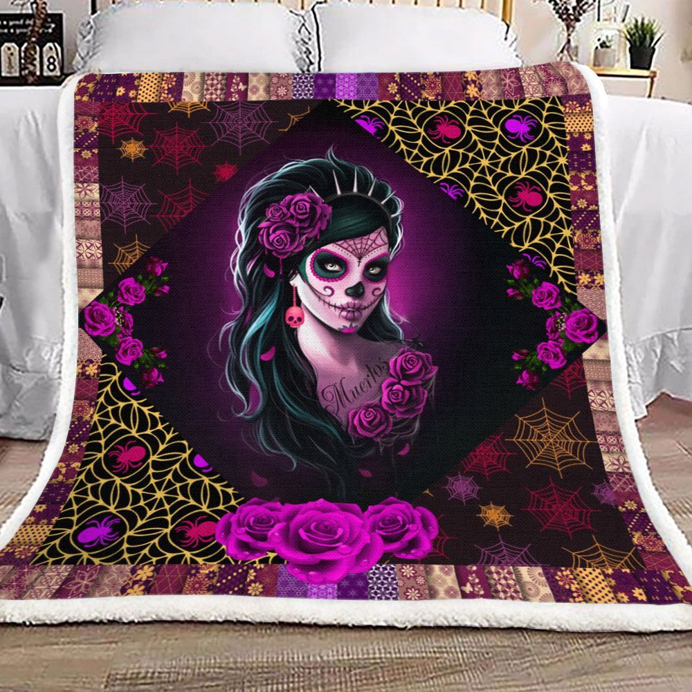 Skull Sherpa Fleece Blanket