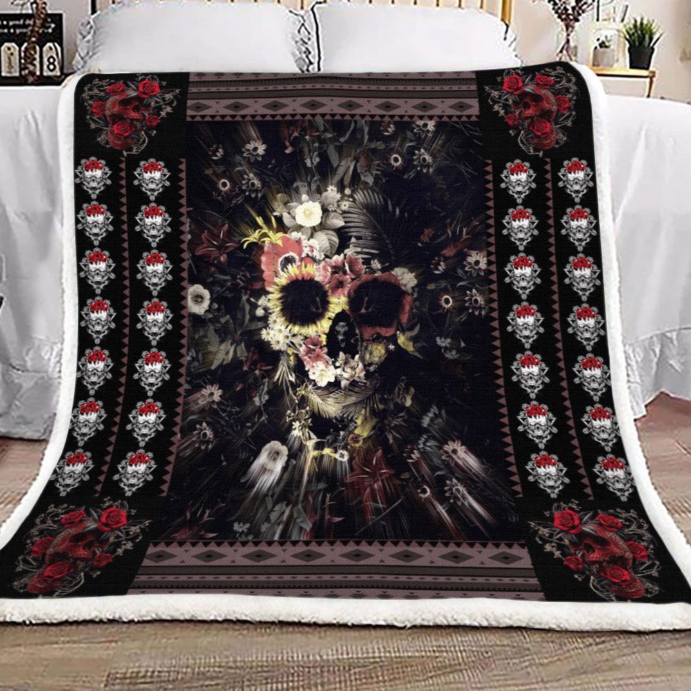 Skull Sherpa Fleece Blanket