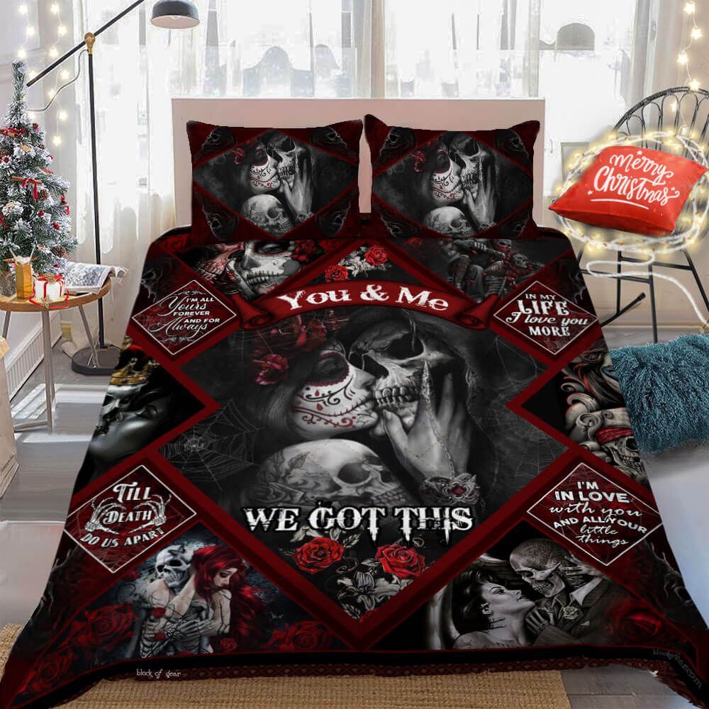 Skull You And Me Bedding Set