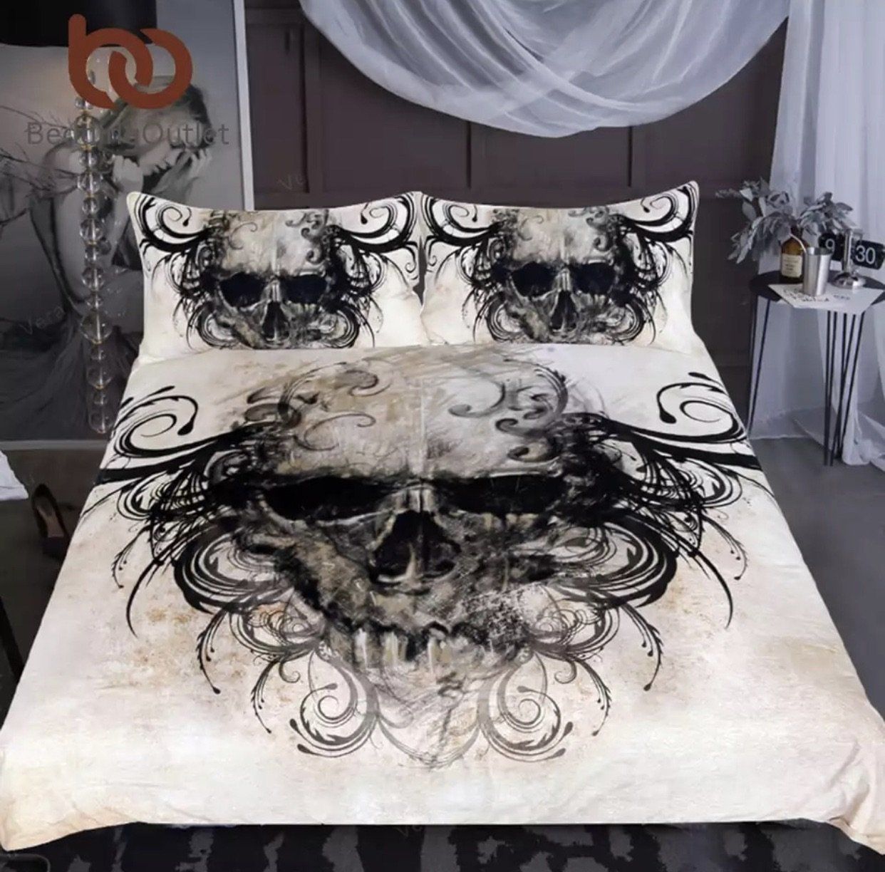 Skulls 3Piece Bedding Set