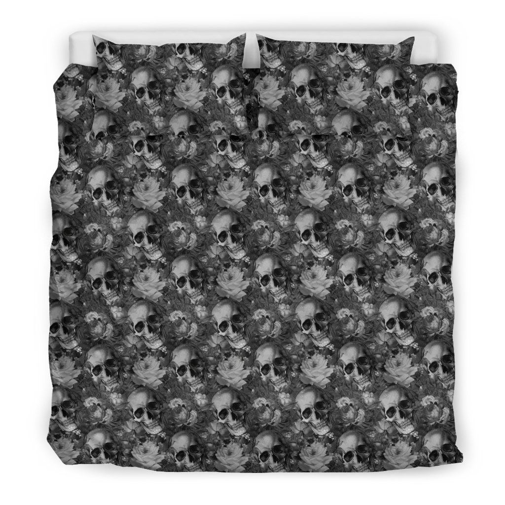 Skulls And Roses Bedding Set