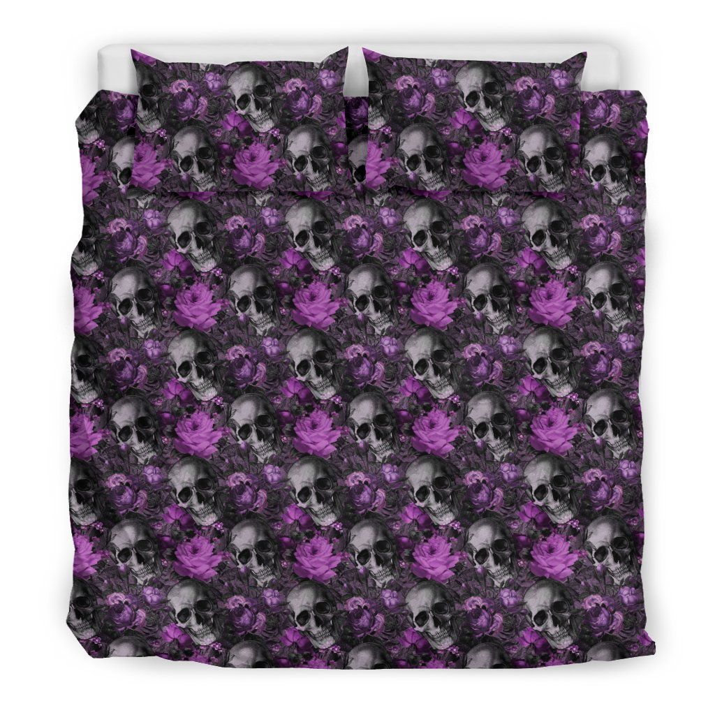 Skulls And Roses Bedding Set