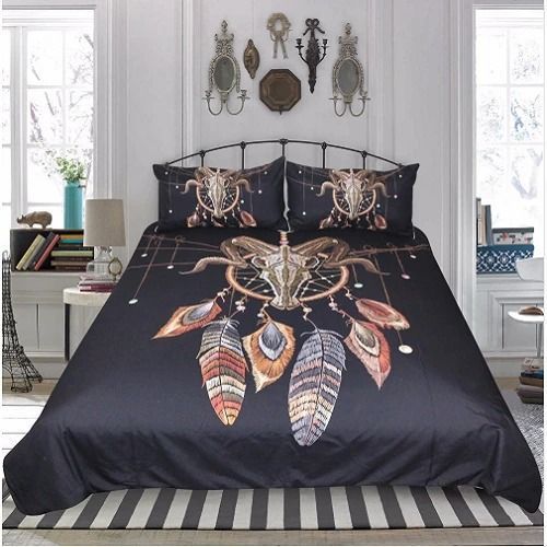 Skulls Feathers Bedding Set