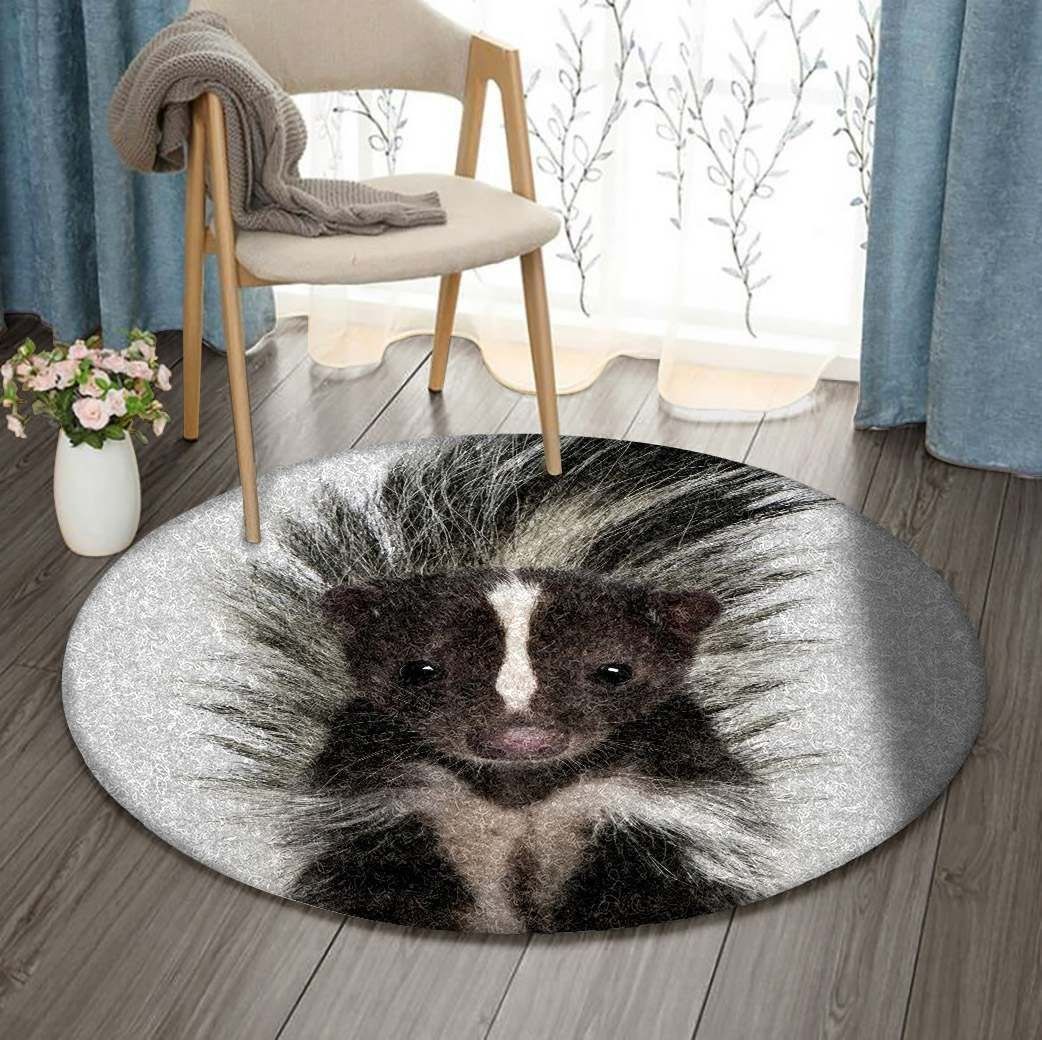 Skunk Round Carpet
