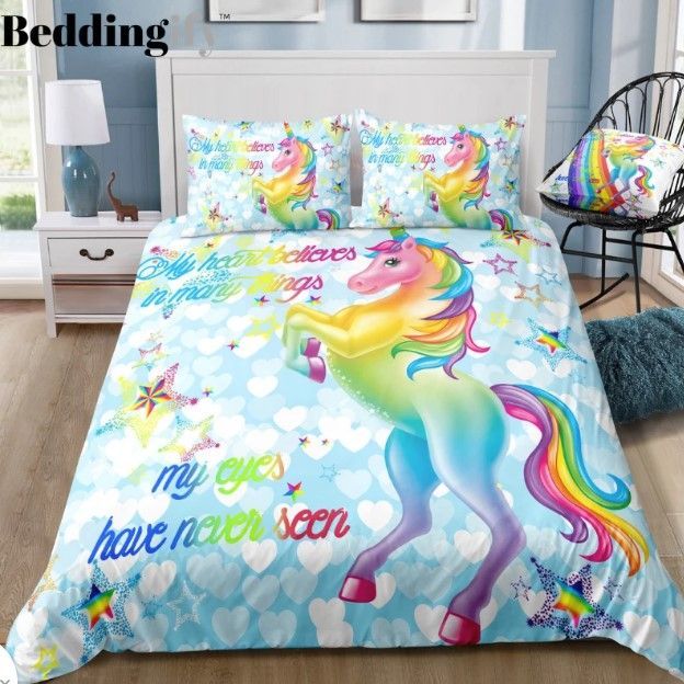 Skyblue Unicorn Bedding Set