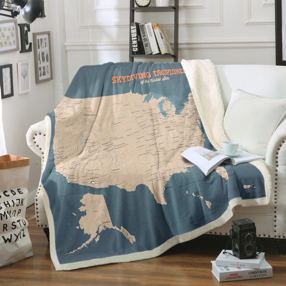 Skydiving Sherpa Fleece Blanket