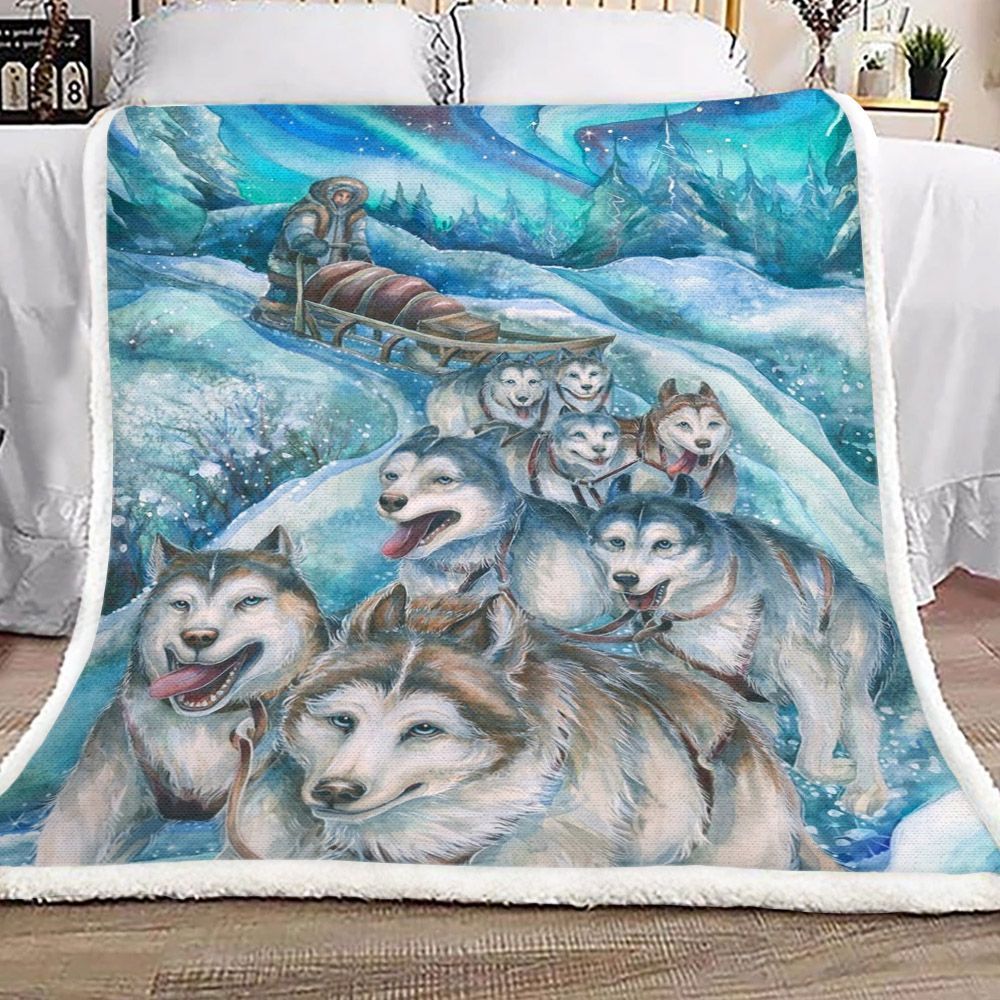 Sled Dog Sherpa Fleece Blanket