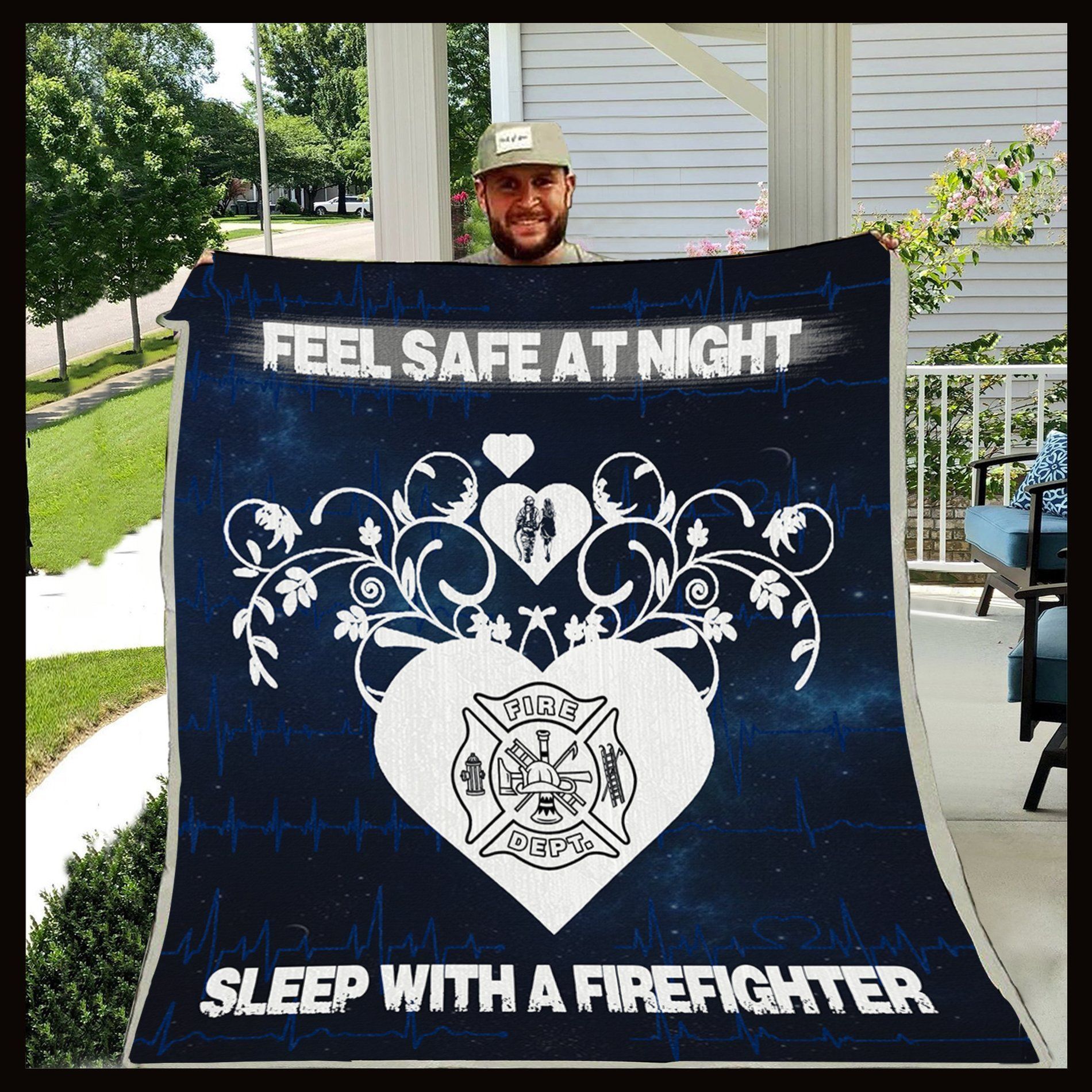 Sleep With A Firefighter Sherpa Fleece Blanket