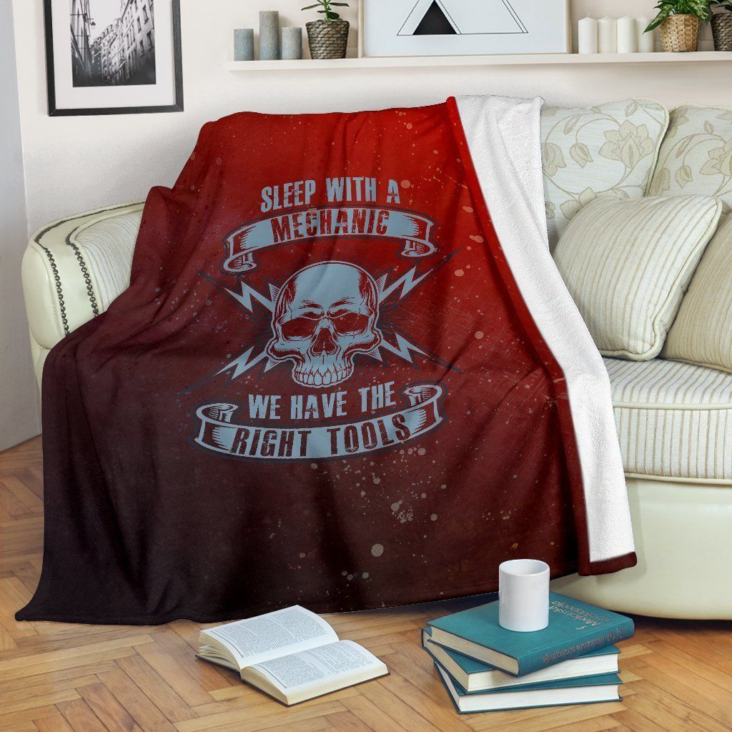 Sleep With A Mechanic Sherpa Fleece Blanket