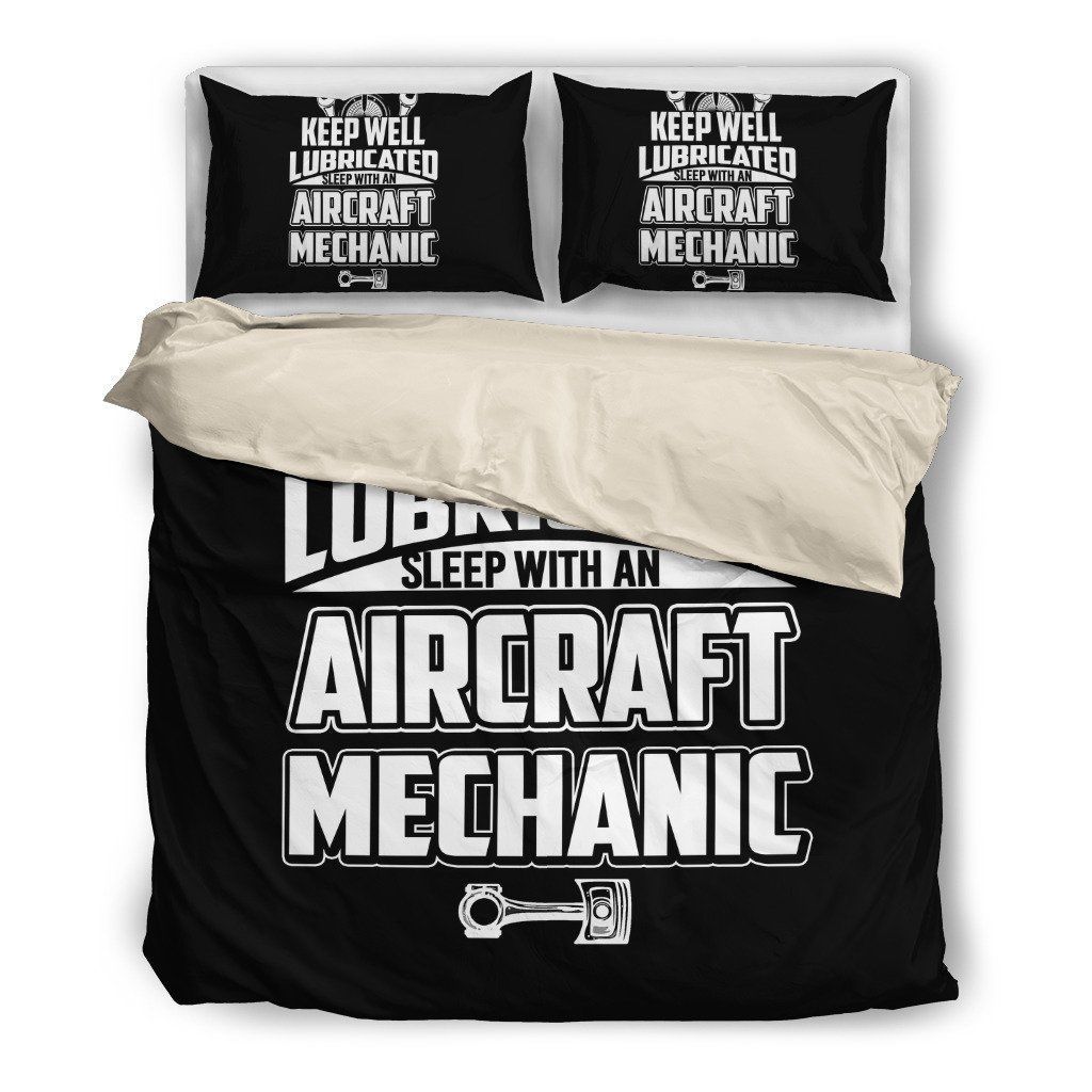 Sleep With An Aircraft Mechanic Bedding Set