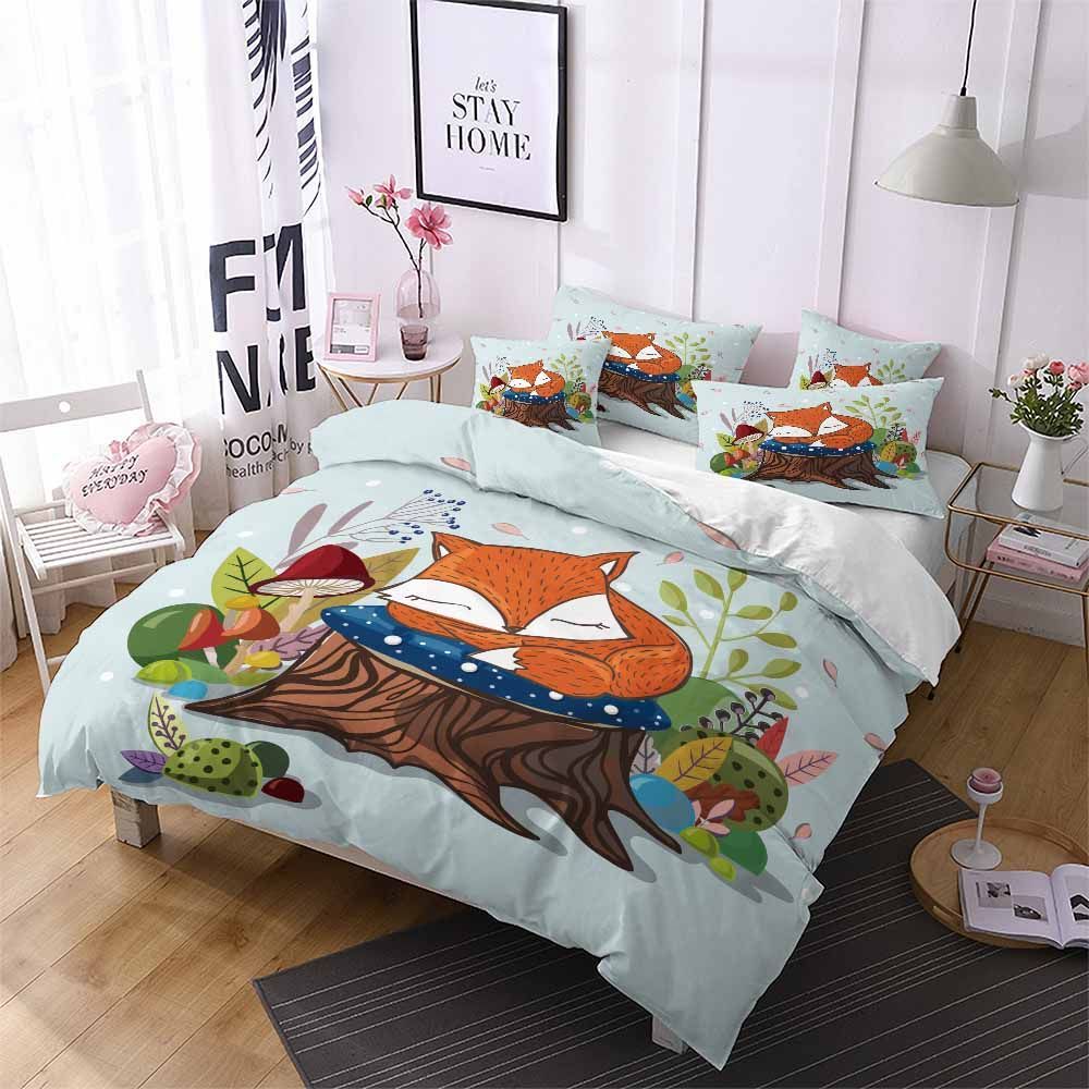 Sleeping Fox In Forest Printed Bedding Set