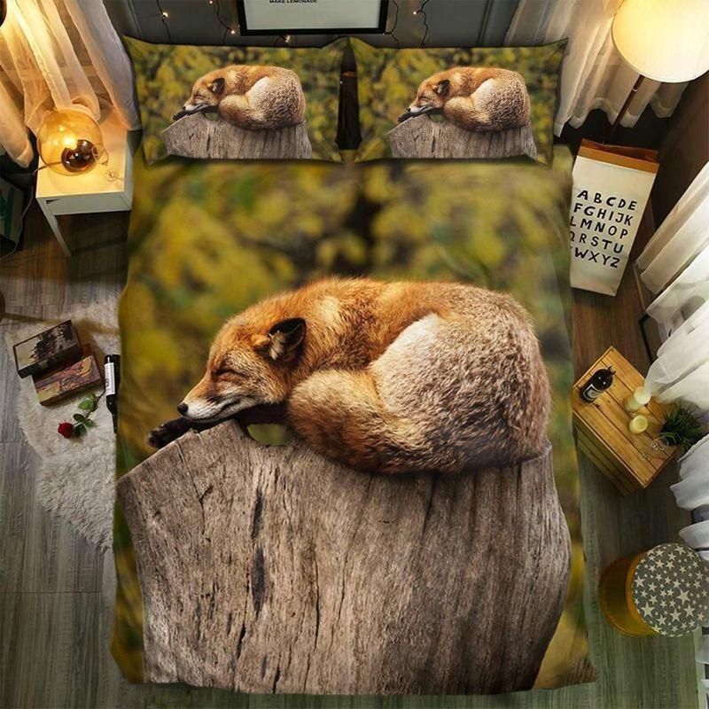 Sleeping Fox Printed Bedding Set