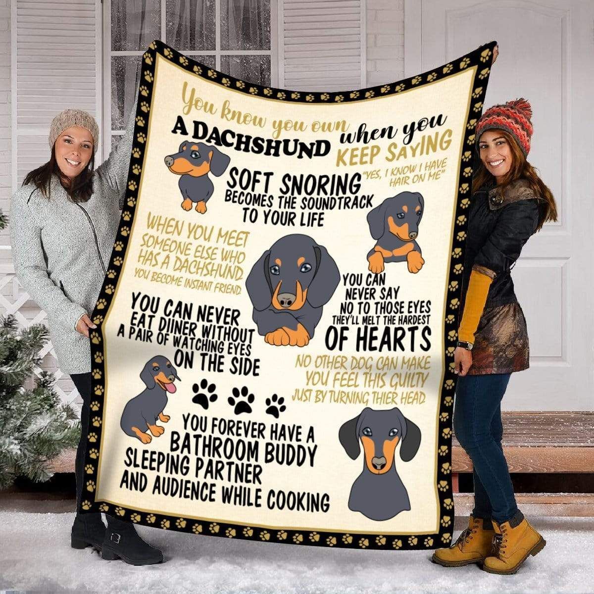 Sleeping Partner Adience While Cooking Dachshund Fleece Blanket Gift For Dog Lovers