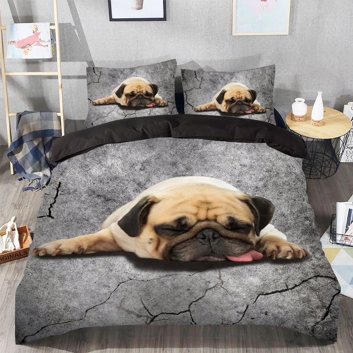 Sleeping Pug Bedding Set