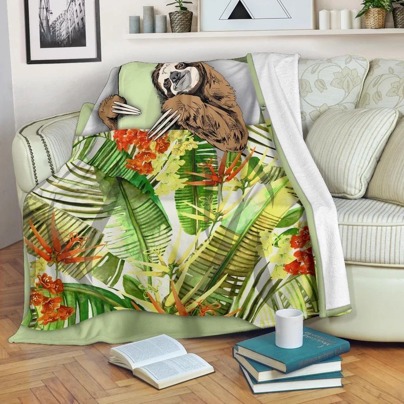 Sleeping Sloth Sherpa Fleece Blanket