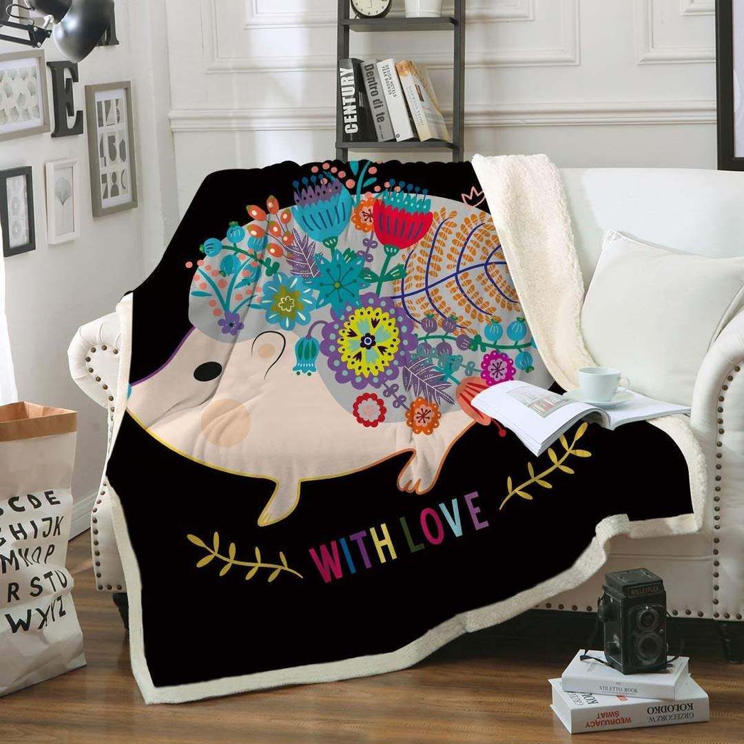 Sleepwish Hedgehog Sherpa Fleece Blanket