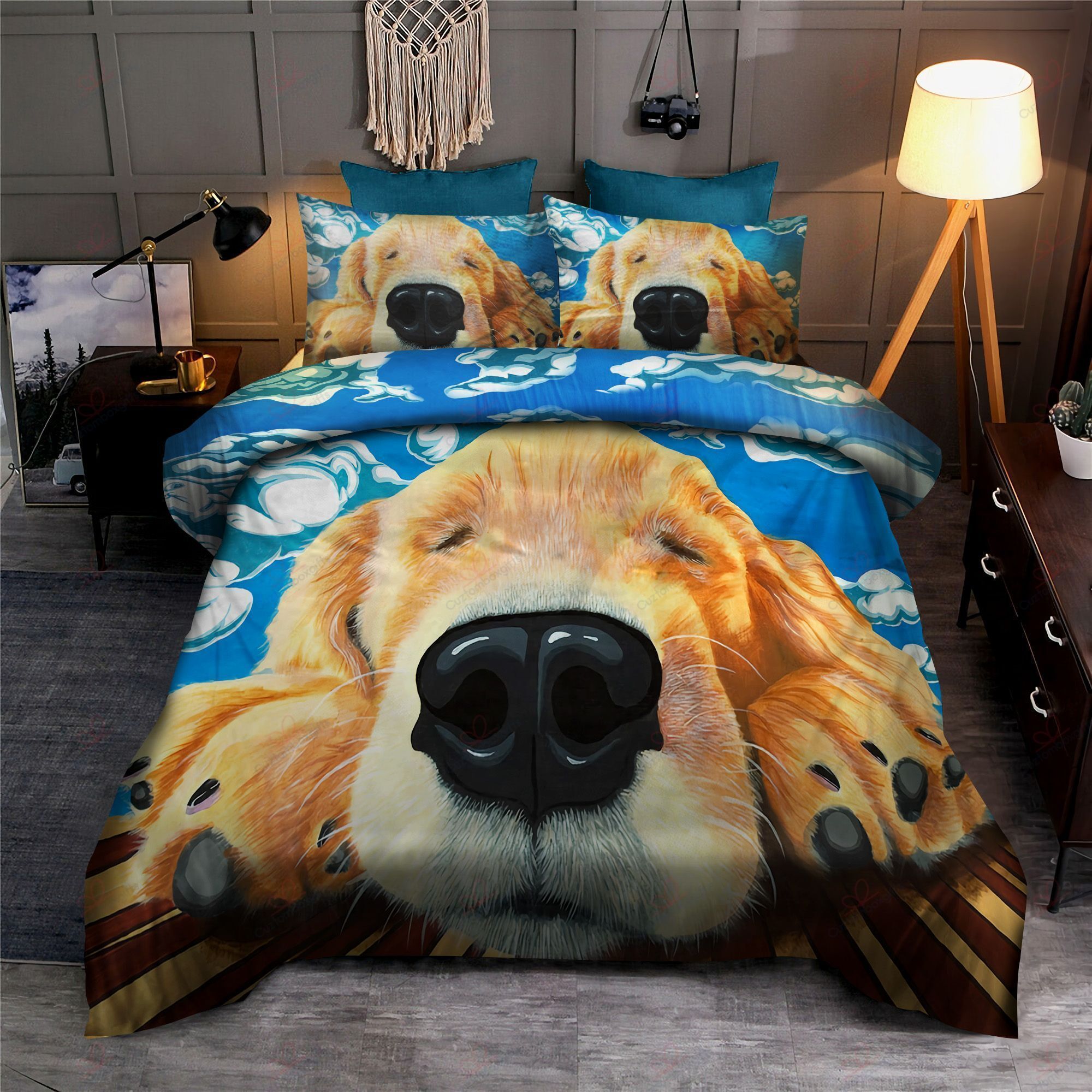 Sleepy Labrador Dog Printed Bedding Set