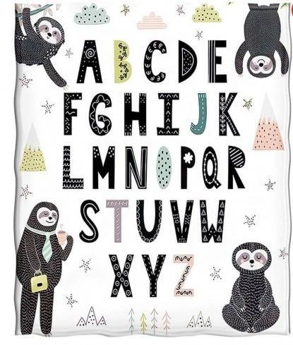 Sloth Alphabet Sherpa Fleece Blanket