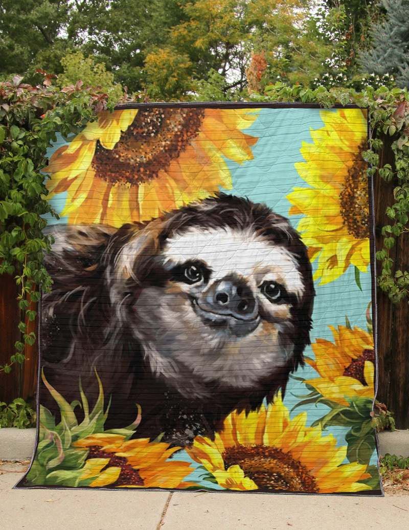 Sloth And Sunflower CLT270646 Quilt Blanket