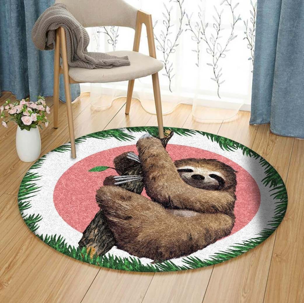 Sloth Baby Round Carpet