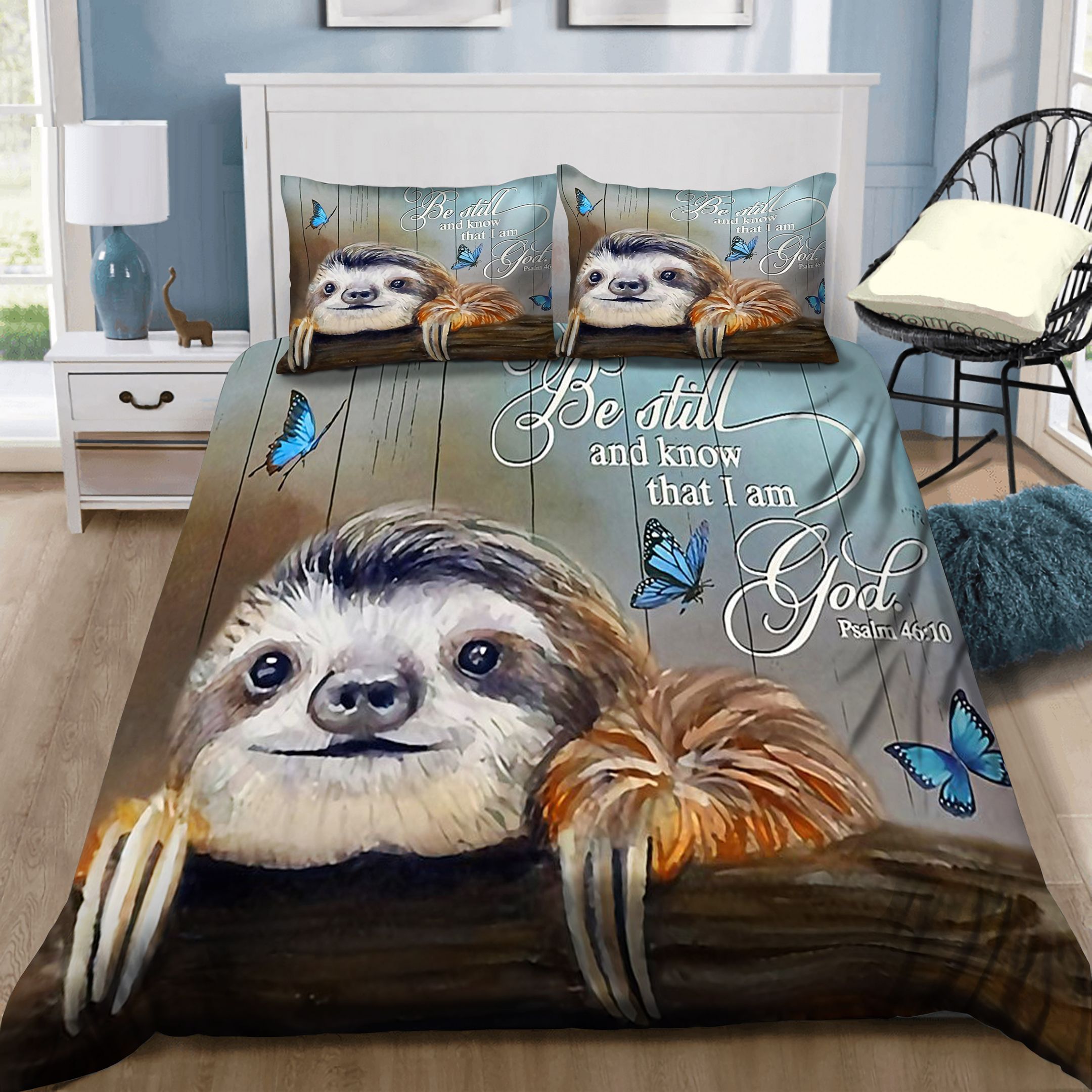 Sloth Be Still And Know That I Am God Bedding Set