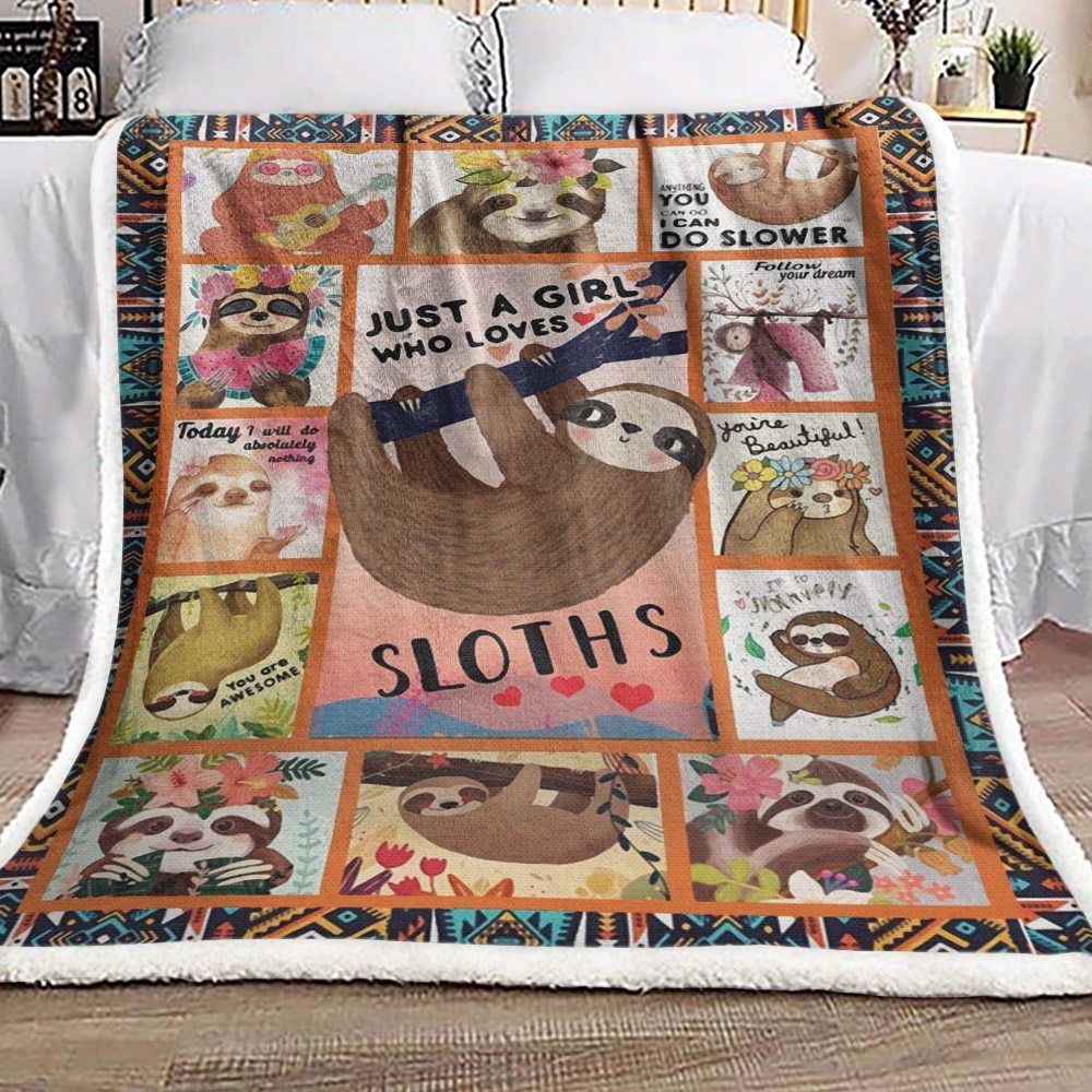 Sloth Sherpa Fleece Blanket