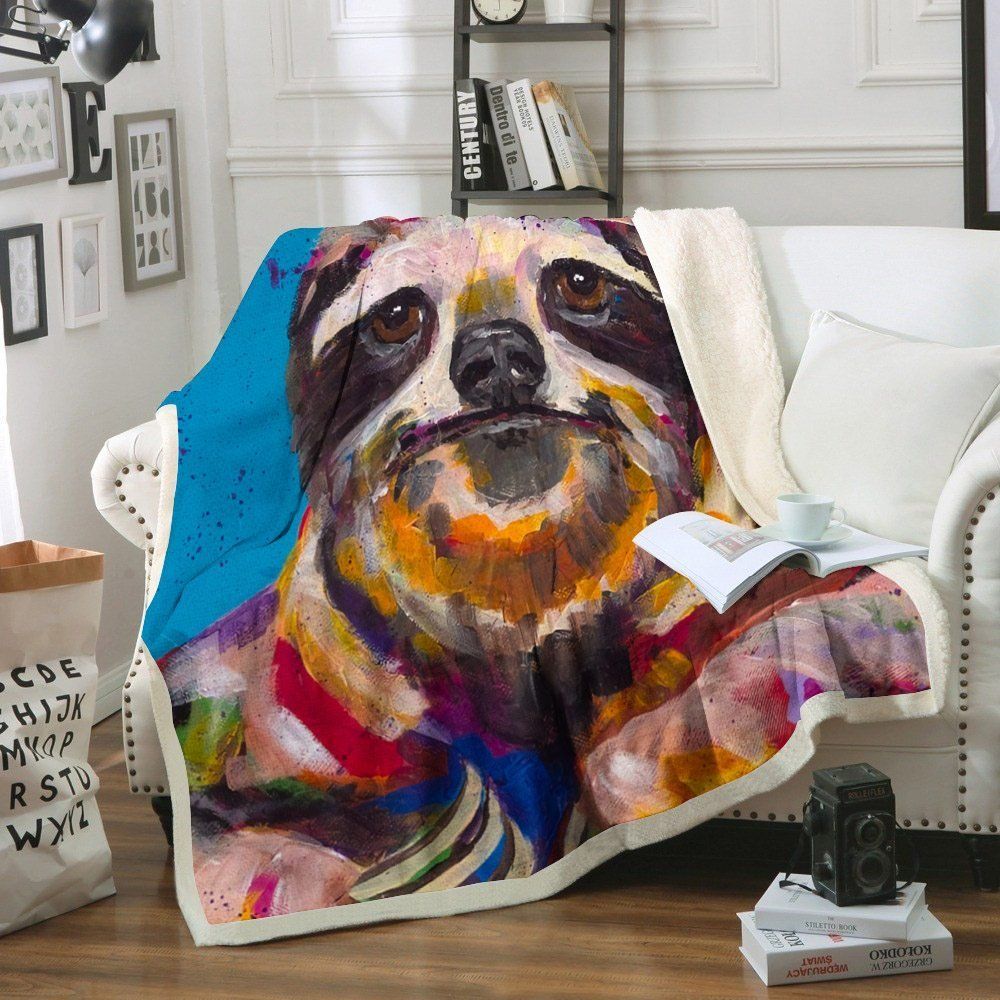 Sloth Sherpa Fleece Blanket