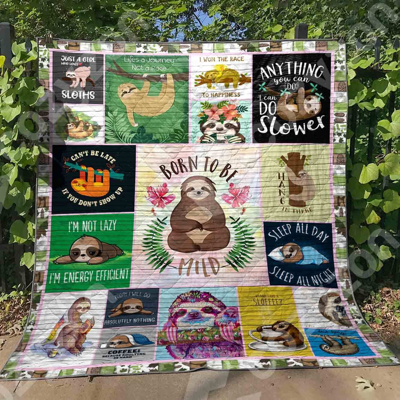 Sloth Born To Be Mild Quilt Blanket DHC31121153TD