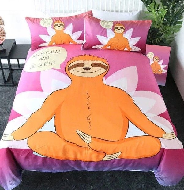 Sloth Cartoon Lotus Bedding Set
