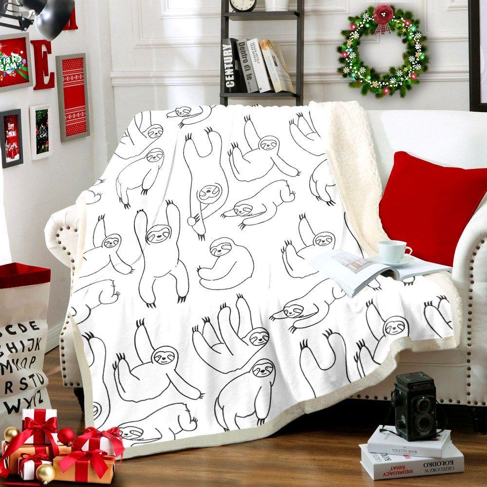 Sloth Sherpa Fleece Blanket