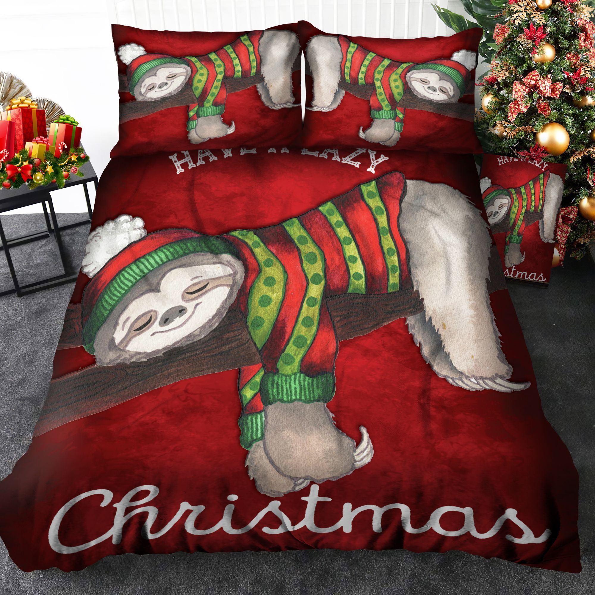 Sloth Christmas Bedding Set