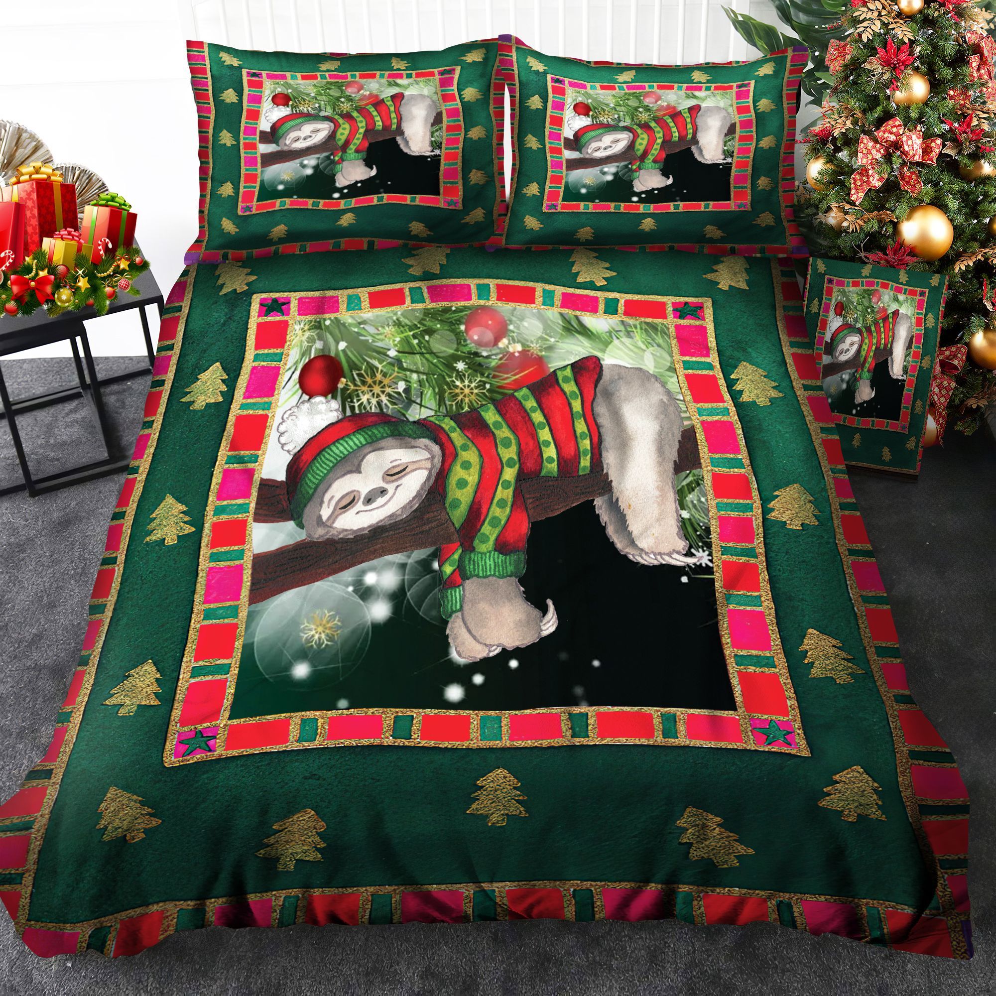 Sloth Christmas Bedding Set