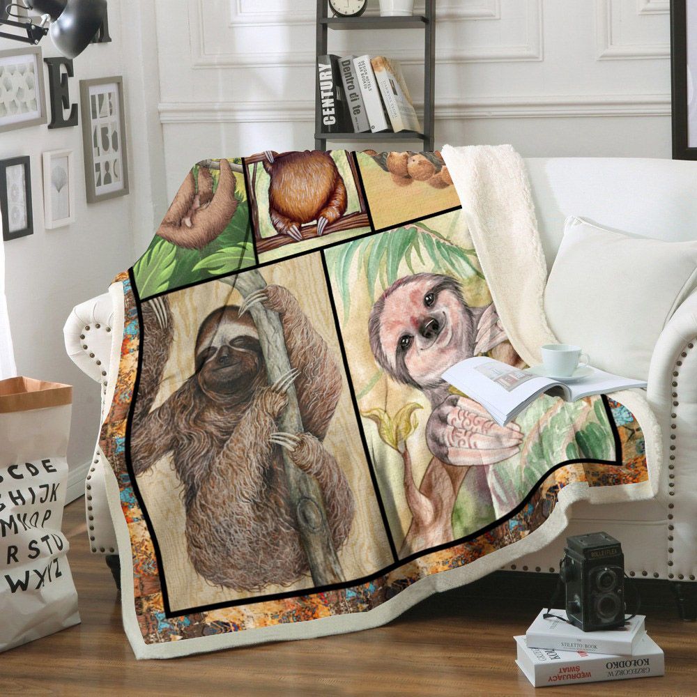 Sloth Sherpa Fleece Blanket