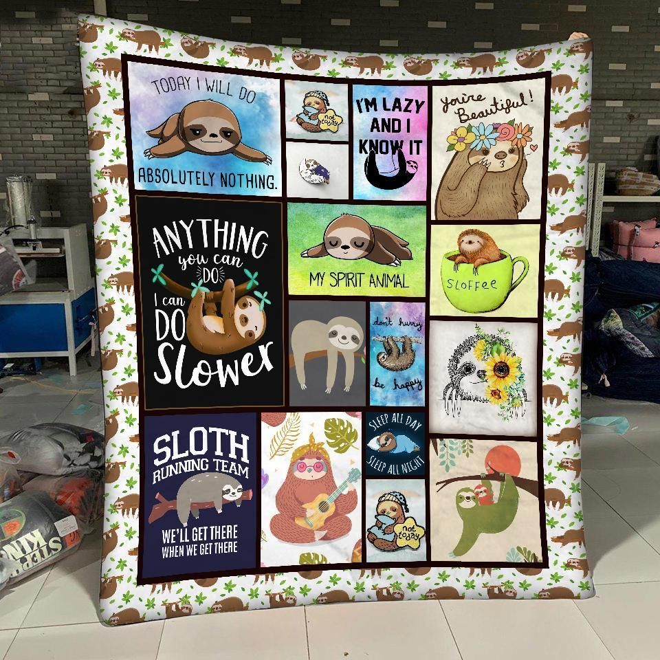 Sloth Sherpa Fleece Blanket