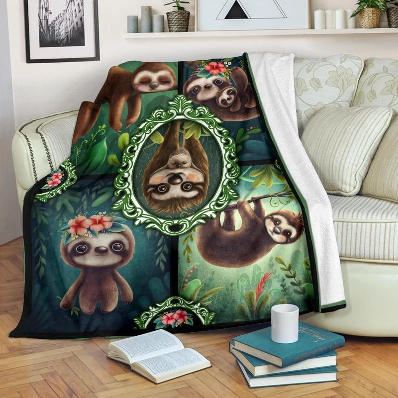 Sloth Sherpa Fleece Blanket