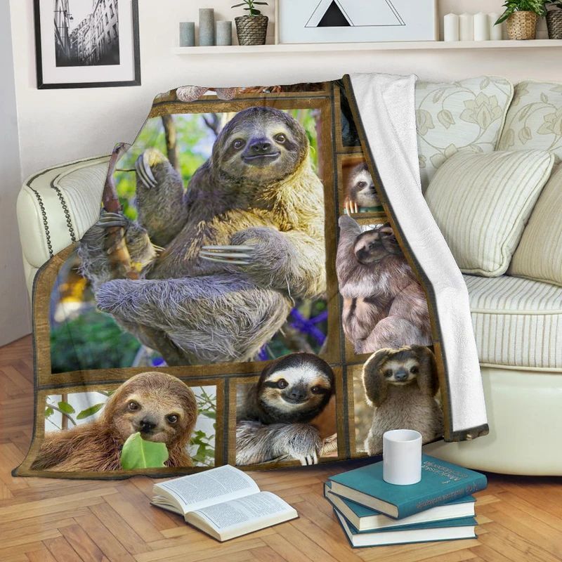 Sloth Sherpa Fleece Blanket
