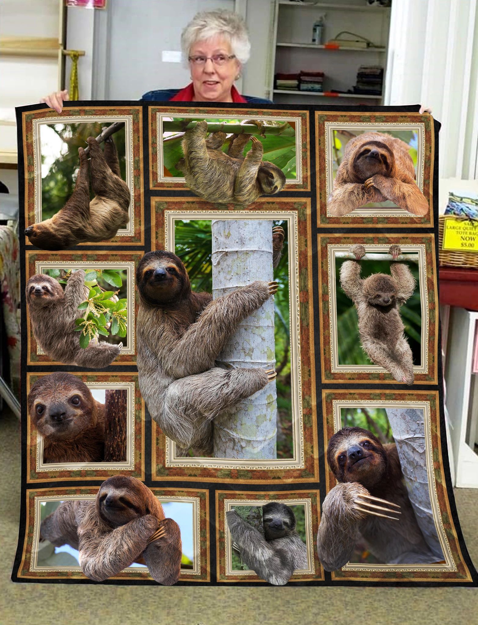 Sloth Sherpa Fleece Blanket