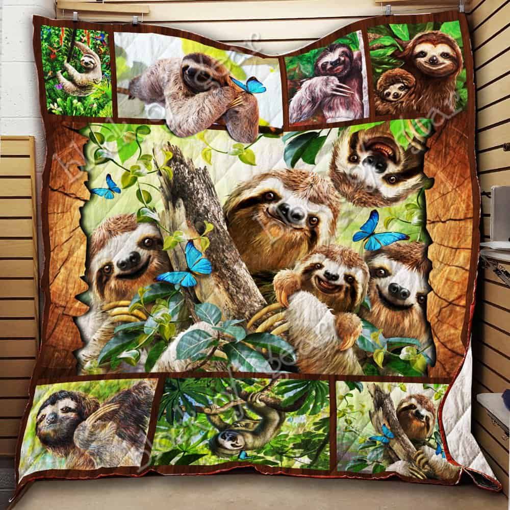 Sloth CL18100654MDQ Quilt Blanket