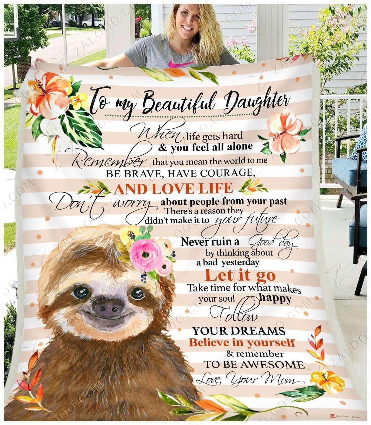Sloth Sherpa Fleece Blanket