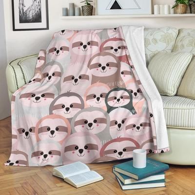 Sloth Sherpa Fleece Blanket