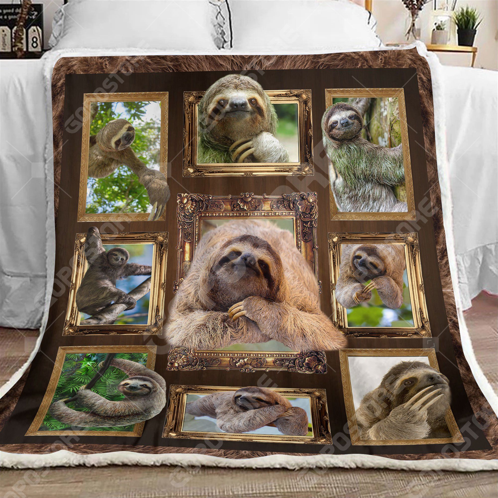 Sloth Sherpa Fleece Blanket