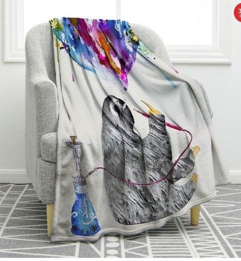 Sloth Sherpa Fleece Blanket