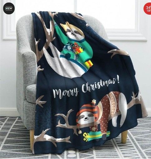 Sloth Sherpa Fleece Blanket