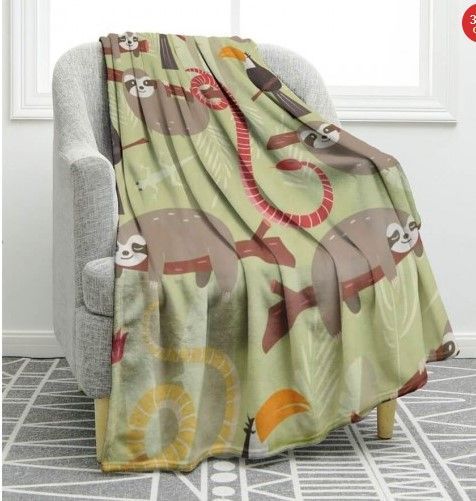Sloth Sherpa Fleece Blanket