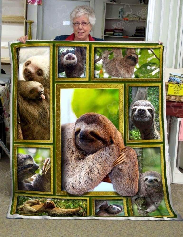 Sloth Sherpa Fleece Blanket